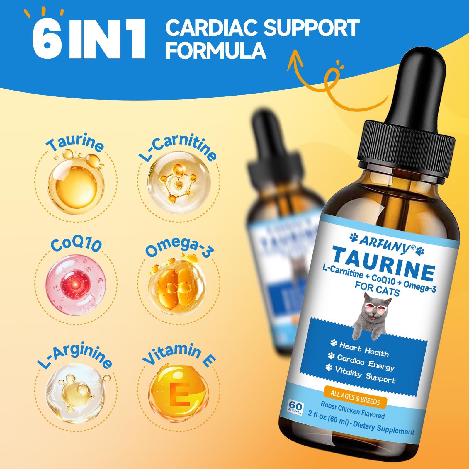 Pack Calme & Bien-Être pour Chats - Supplément de Taurine + Spray Apaisant aux Phéromones pour Chats - Soutien du Cœur, Immunitaire et Anti-Stress