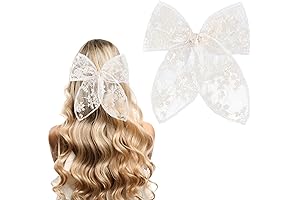 White Lace Bow Hair Clips - Stunning Bridal Hair Accessories