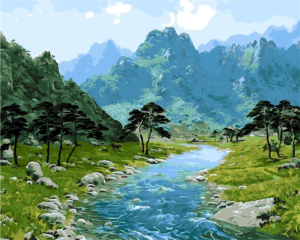 Pittura Ad Olio Per Numeri Yeesam Art – Gufo Di Notte Su Tela 40,6x50,8 Cm, Kit Completo Per Adulti E Bambini