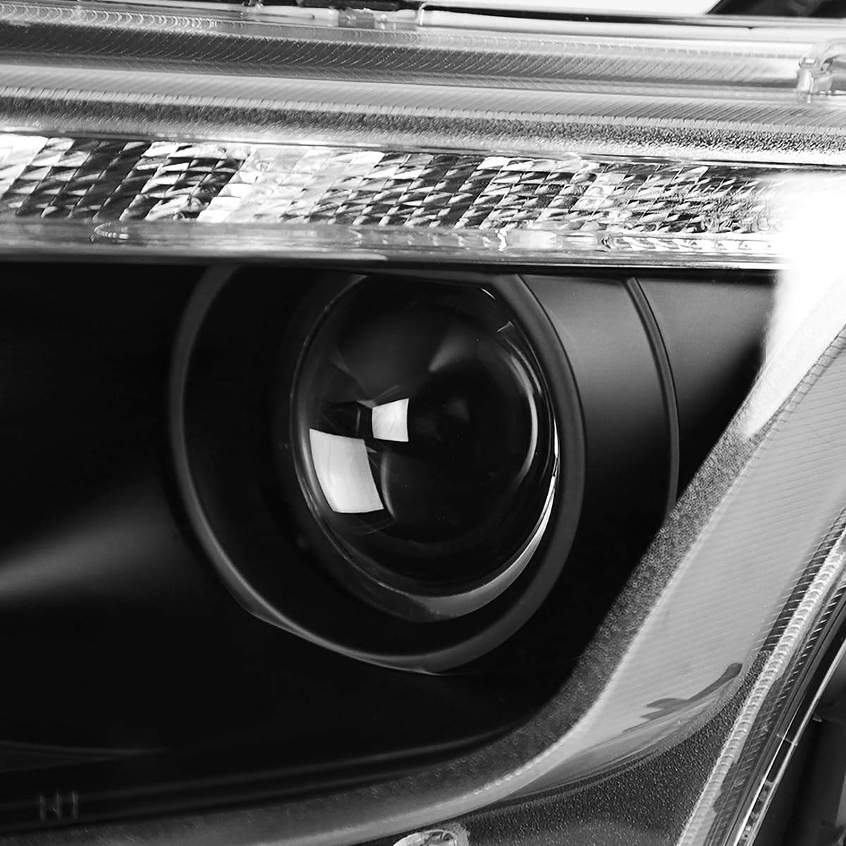 SPEC-D TUNING LED Projector Black Headlights Compatible with 2010-2012 Ford Fusion Left + Right Pair Headlamps Assembly