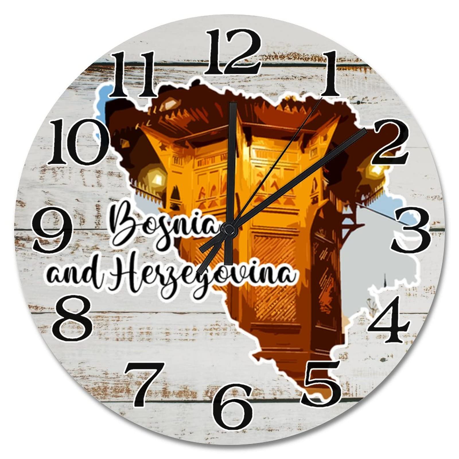 Horloge murale Bosnie silencieuse bois pour remplacer les cadrans ternes