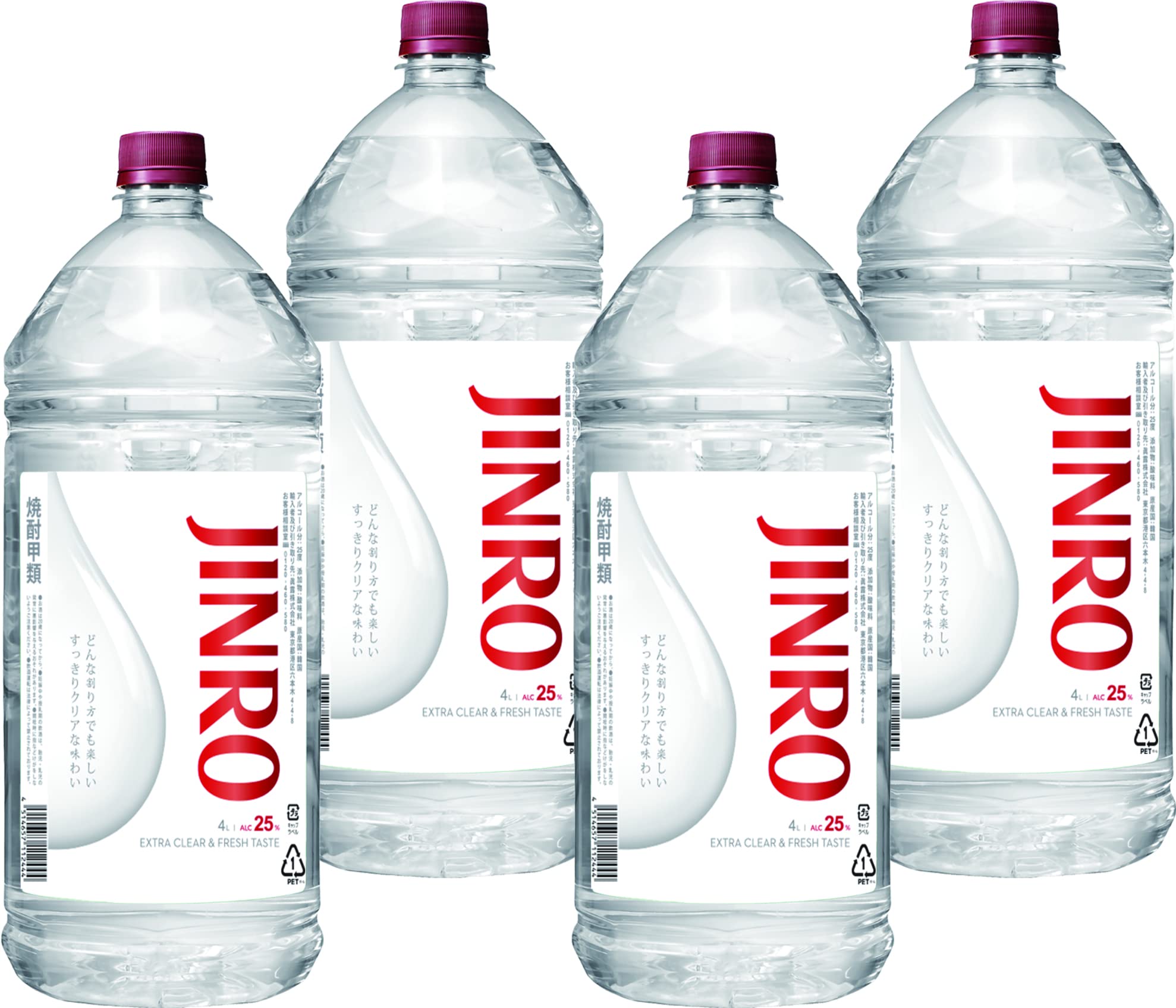 眞露 JINRO 25° [ 焼酎 25度 4000ml×4本 ペット ]