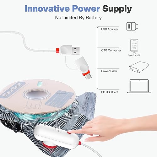 Miniatura 5 de Kit de almacenamiento al vacío de filamento con bomba USB, paquete de 20 bolsas selladas al vacío a prueba de luz para filamento 3D, sellado de