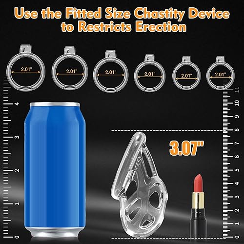 Miniatura 25 de Dispositivos de jaula de castidad masculina – Jaula de silicona suave y ligera para hombre para el pene, jaula de bloqueo de casidad transparente