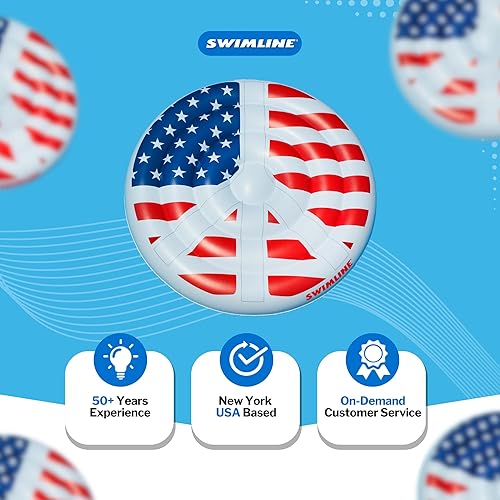 Miniatura 7 de Swimline Balsa inflable para piscina con signo de paz americana