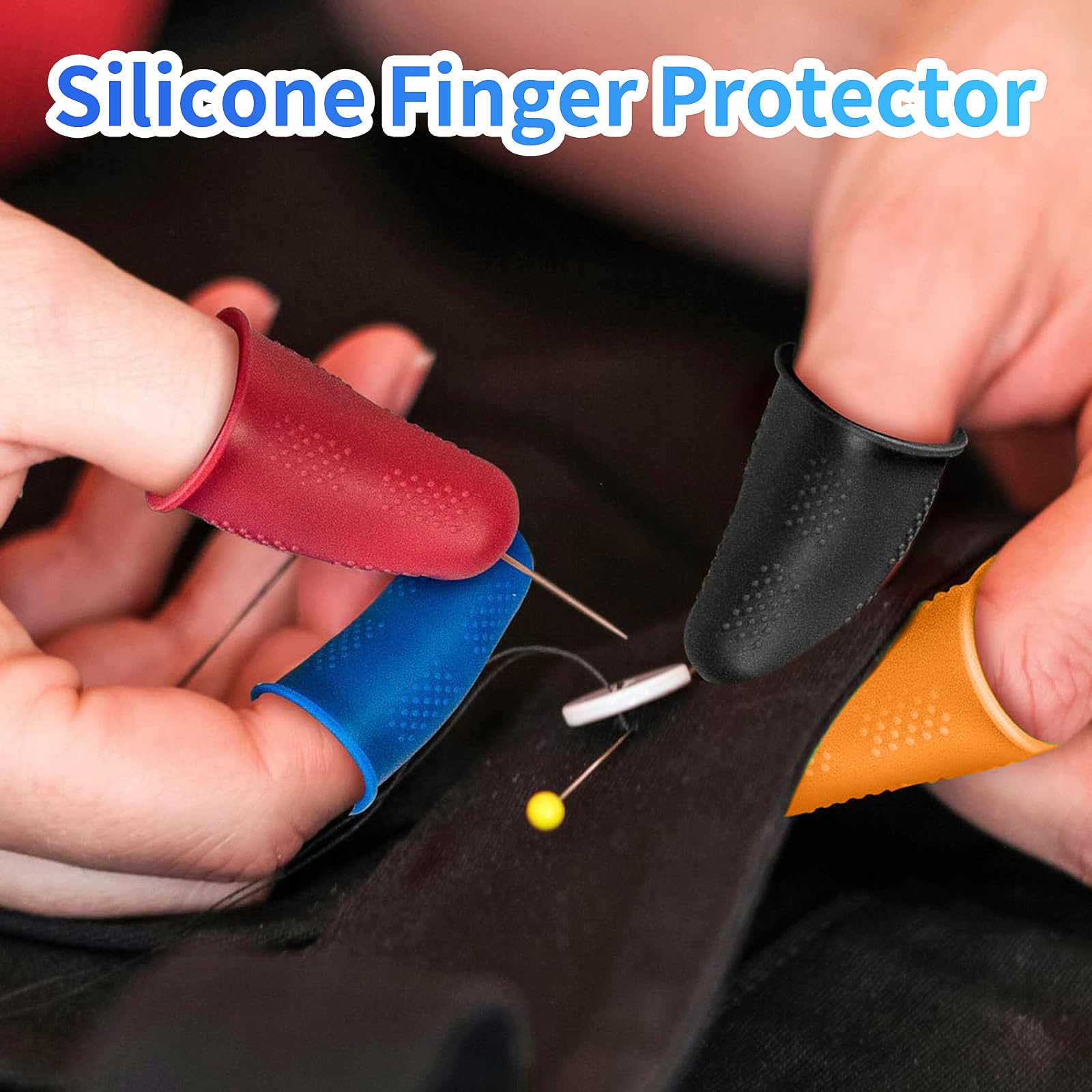 Protège Doigts en Silicone Lot de 15, 4 Tailles XS/S/M/L pour Couture Colle Chaude Cire Résine