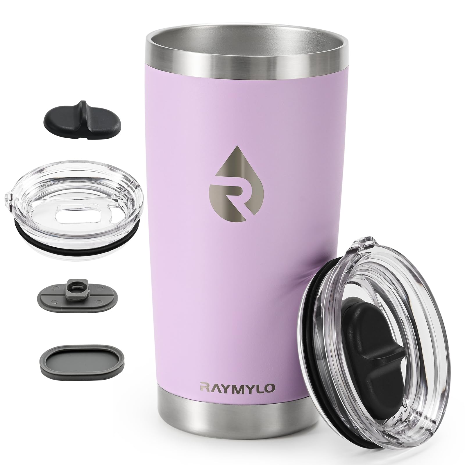 Insulated Travel Mug 590ml Fits Most Car holder, Stainless Steel Coffee Tumbler Cup with Leak-Proof & Detachable Slider Lid for Thorough Clean, Office Coffee Cup Keeps Cold for 24 Hrs and Hot 6 Hrs
