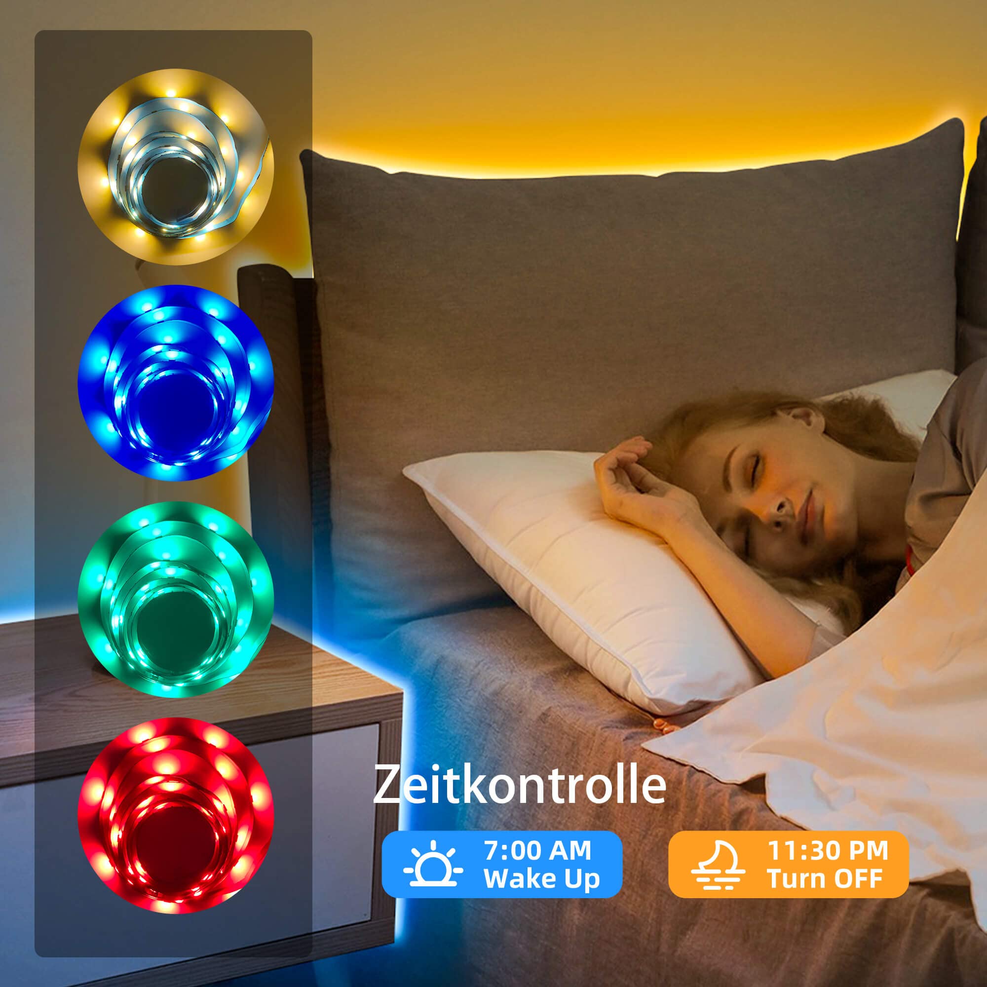 Bande LED ZigBee RGBW - Kit intelligent à intensité variable - Contrôleur ZigBee 3.0 - Fonctionne avec Hub Bridge Echo Plus pour application / Alexa - Commande vocale RVB - Blanc chaud - Bande LED