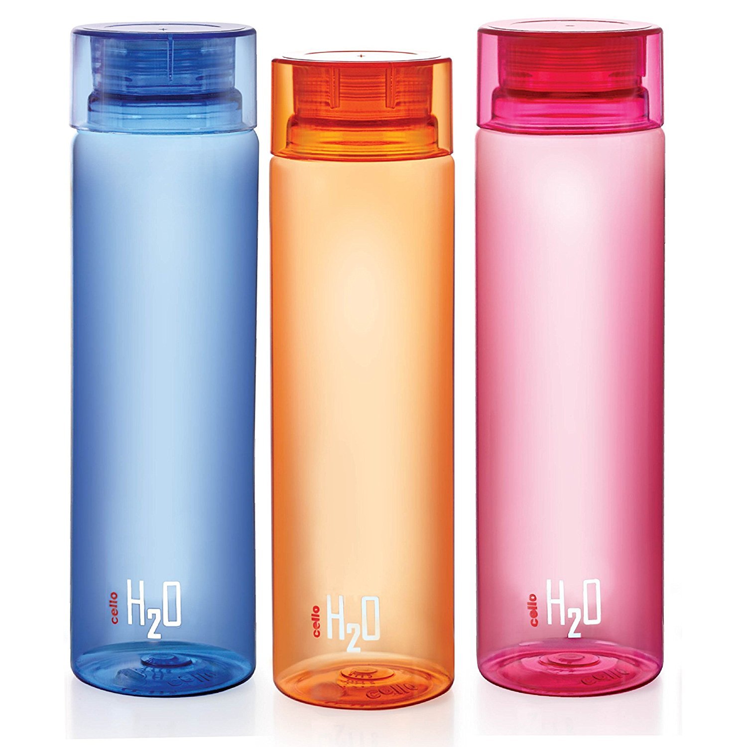 Cello H2O Unbreakable Bottle , 1 Litre, Set of 3, Mix Colour.