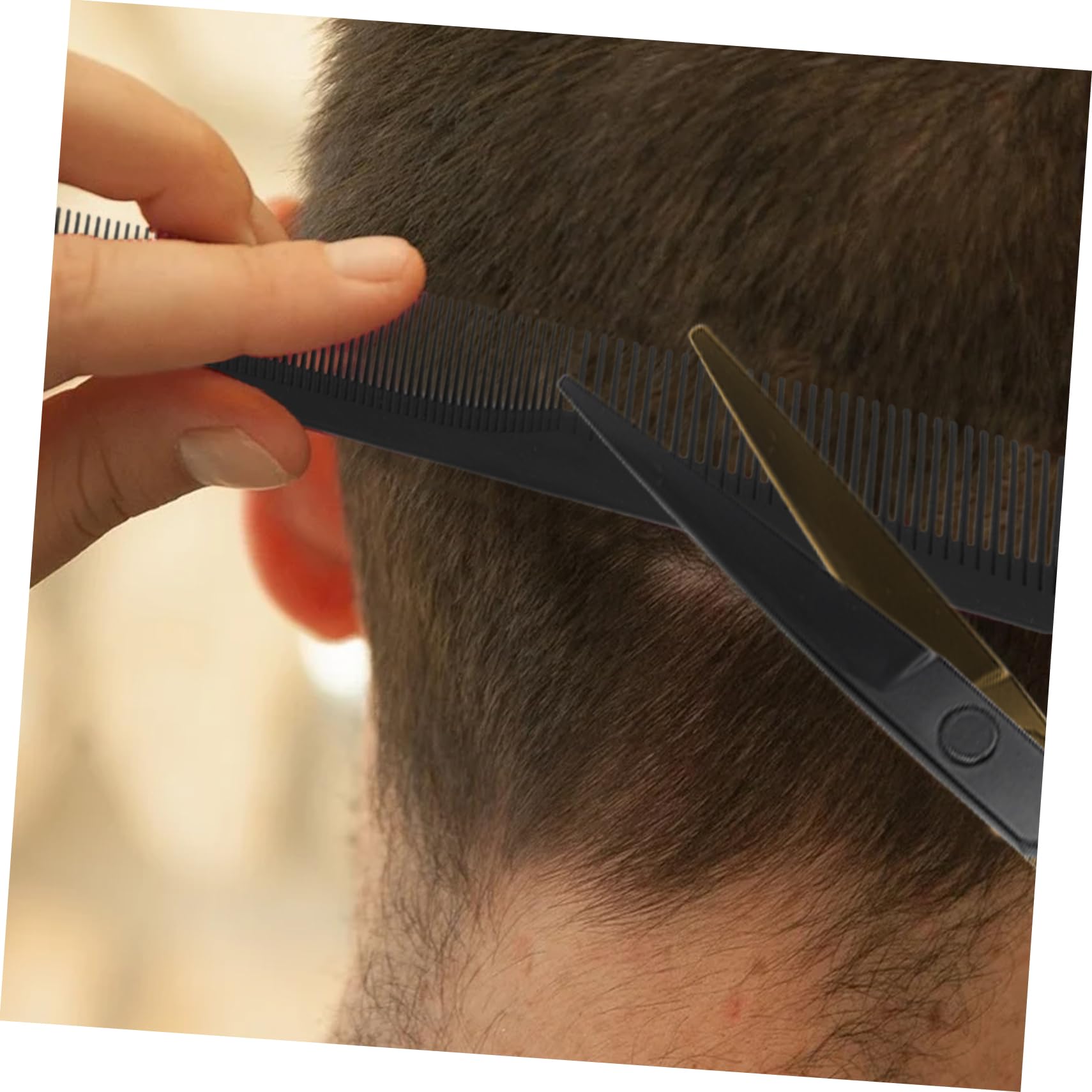 Didiseaon Tijeras De Peluquería Sencillas Tijeras De Dientes Planos De Barbero De Acero Inoxidable Para Salón De Peluquería