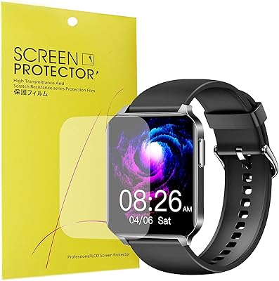 Compatible for Stiive Smart Watch Screen Protector, Lamshaw [6 Pack] Full Coverage TPU Clear Film Compatible for Stiive 1.52 Inch Smart Watch/Stiive LCZ01 Smartwatch (6 Pack)