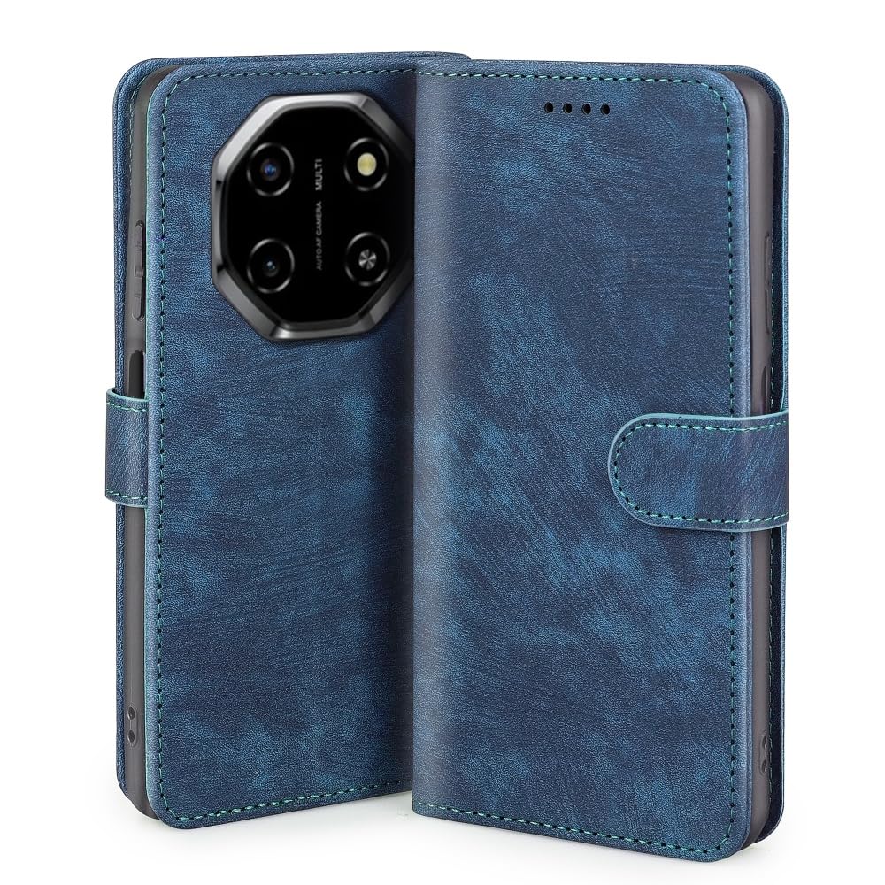 JNERBUYI Flip Case for Blackview shark 6 / Blackview Oscal Tiger 8 / Blackview Oscal Tiger 8, PU Leather Cover with Magnetic Wallet Design, Full Protection Phone Case, Shockproof Bumper Shell. Blue