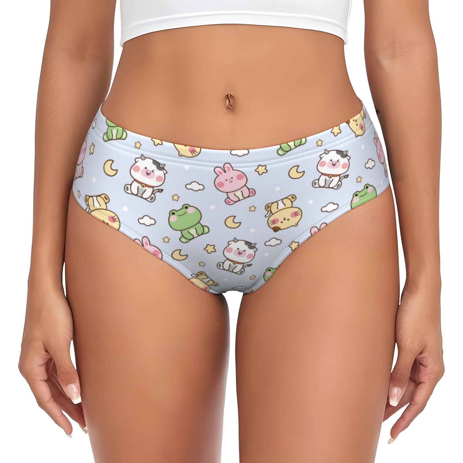 Kwqdozf Women's As Pic Cute Animals Cartoon Underwear Soft Breathable Briefs Sexy Panties Lingerie