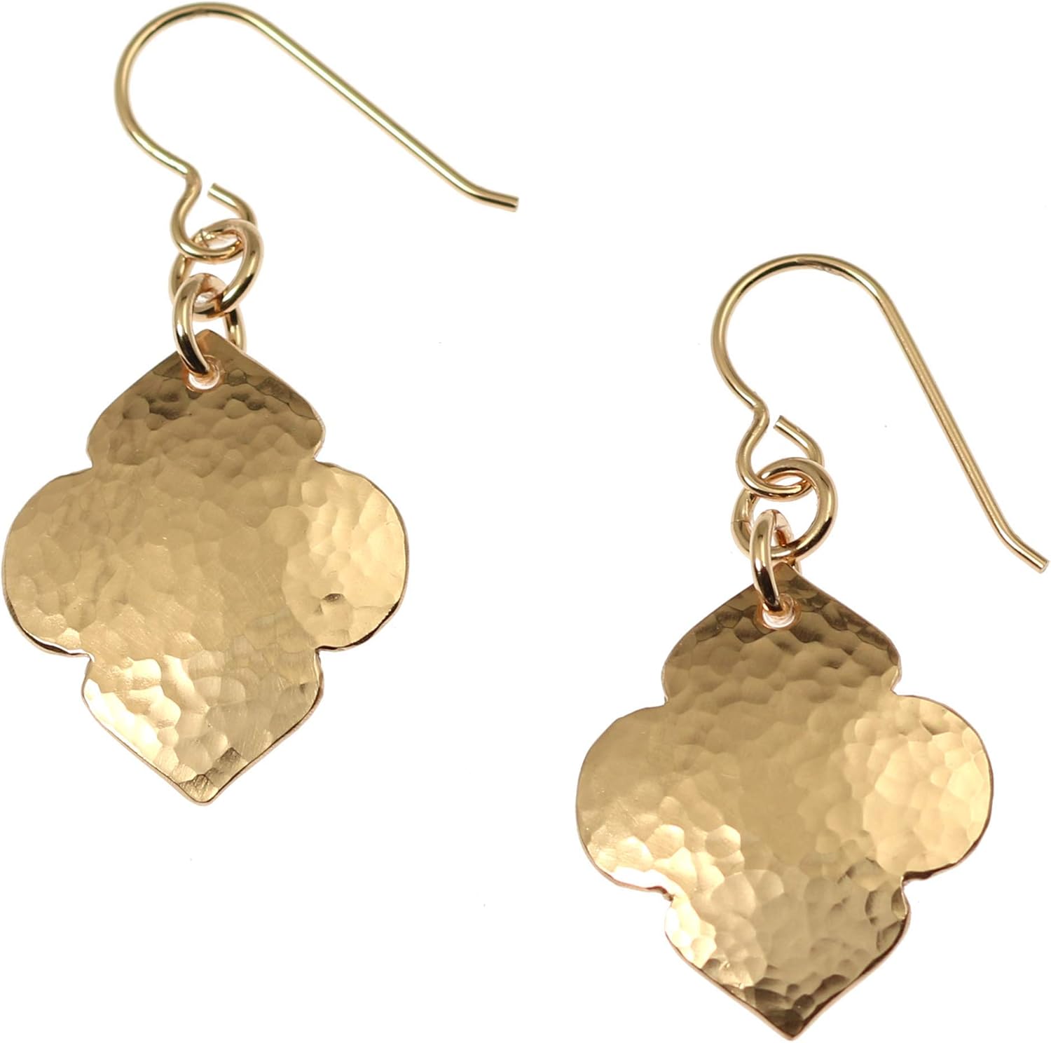 Hammered Bronze Quatrefoil Drop Earrings