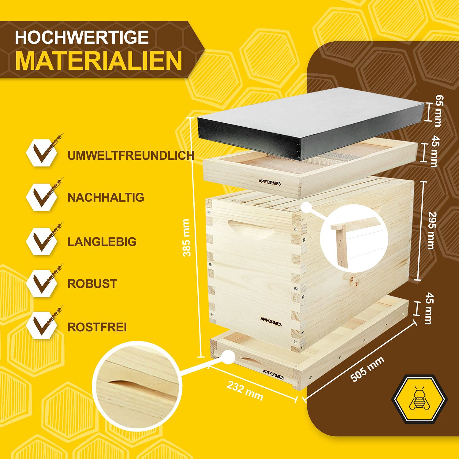 Ablegerkasten Dadant US - 5 Waben