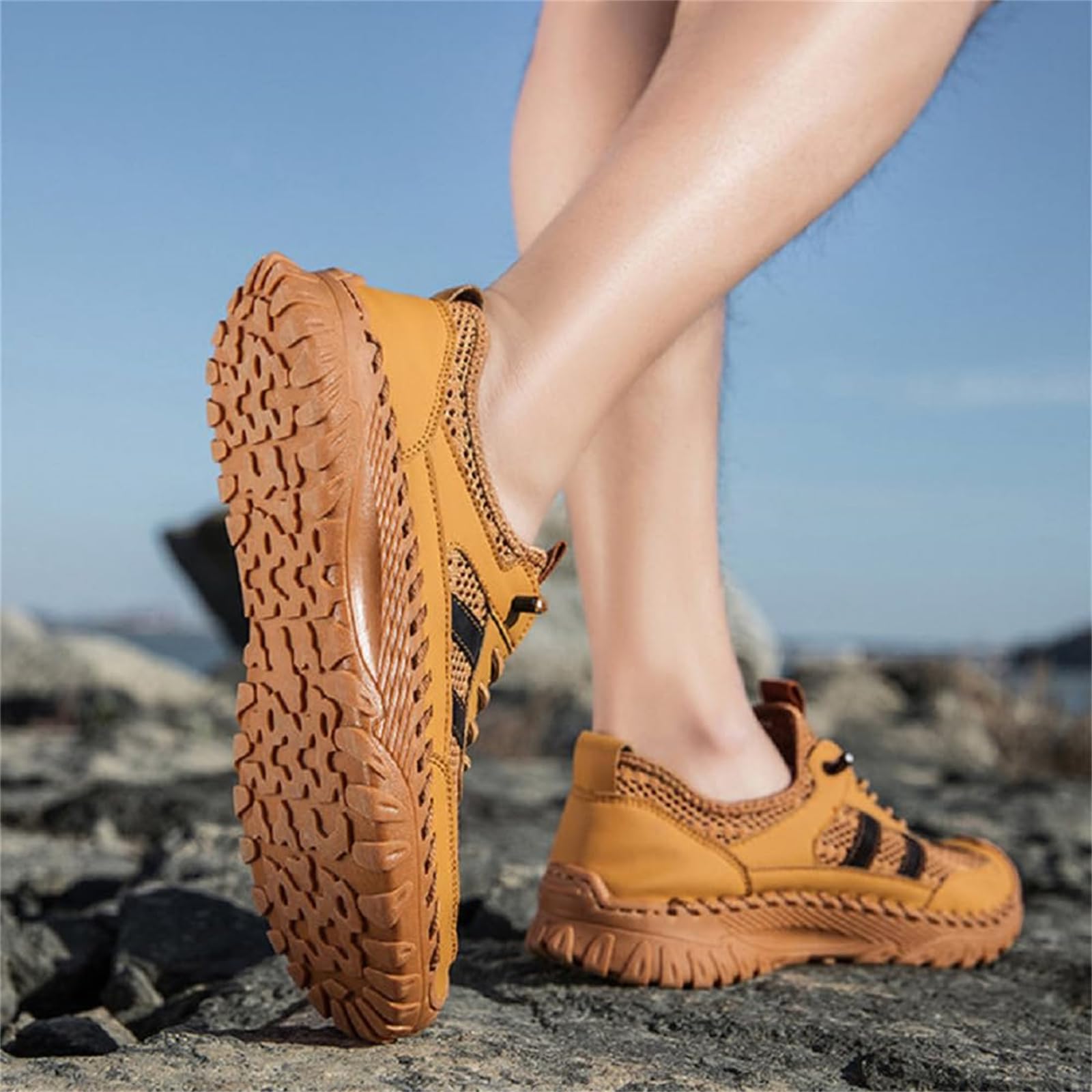 Zenfaze ortopedyczne buty dla mężczyzn, wsparcie łuku, wsuwane ortopedyczne buty turystyczne, oddychające, siatkowe, antypoślizgowe trampki