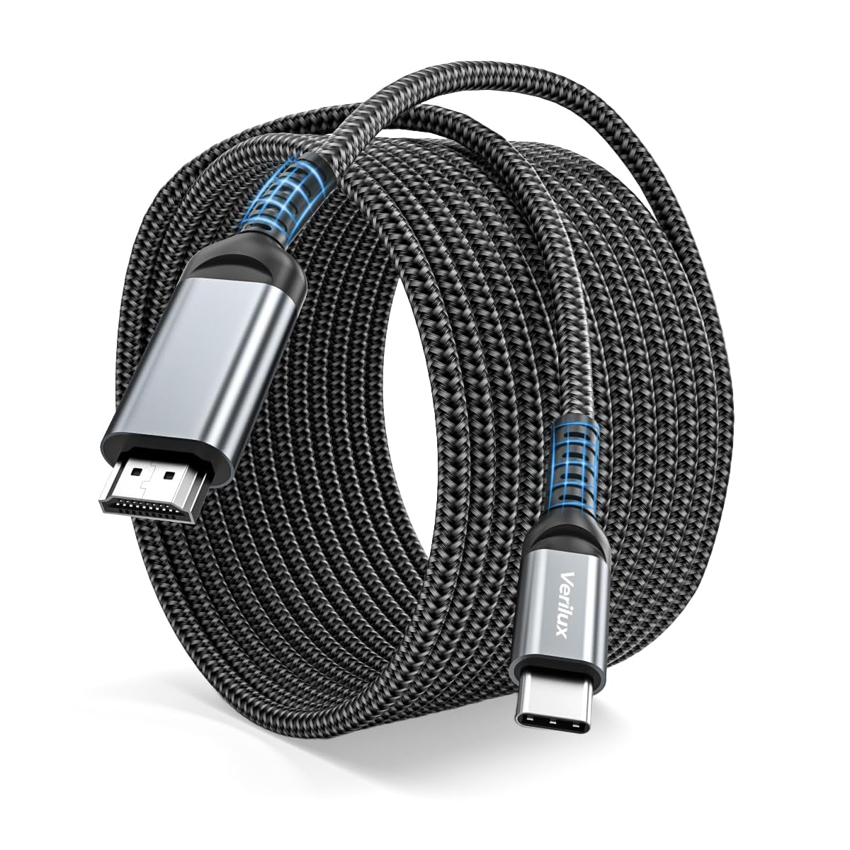 Verilux® 9.8Ft/3M HDMI to Type C Cable, 4K@60Hz USB 3.1 Type C to HDMI Cord, HDMIto C Converter Nylon Braided Wire for Thunderbolt 3/4, iPhone 17/16/15, Galaxy S8 to S25, Laptop, iPad Pro, MacBook-image-40