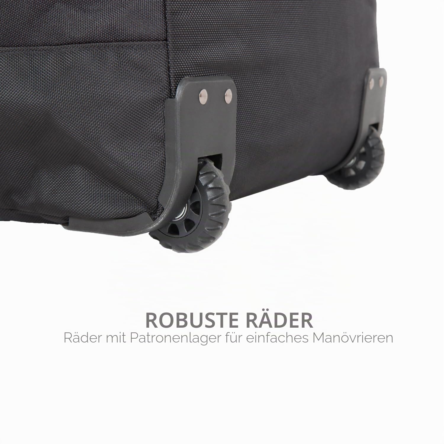 Lifeventure „Expedition“ Reisetasche mit Rollen | 100 Liter Fassungsvermögen, mit Teleskopgriff, Rollen und festem Boden, Schwarz
