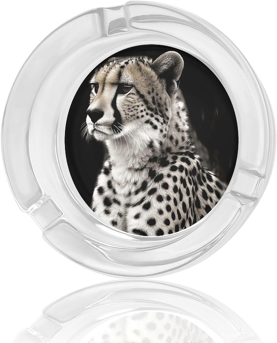Smokeless Ashtray Ash Tray Outdoor Ashtray Cheetah Glass Ashtrays for Home Office Smokers Decoration