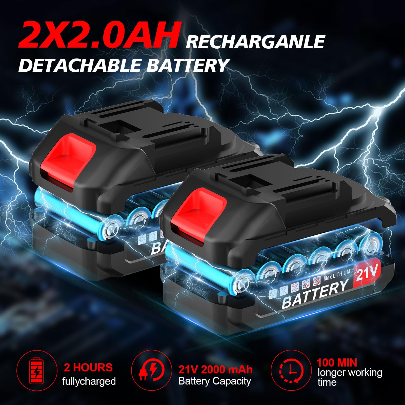 Cortasetos inalámbrico de largo alcance de 650 W telescópico de poste cortasetos ligero extendido con 2 baterías de 21 V y cargador de cuchillas dobles para setos, arbustos, ramas, arbustos