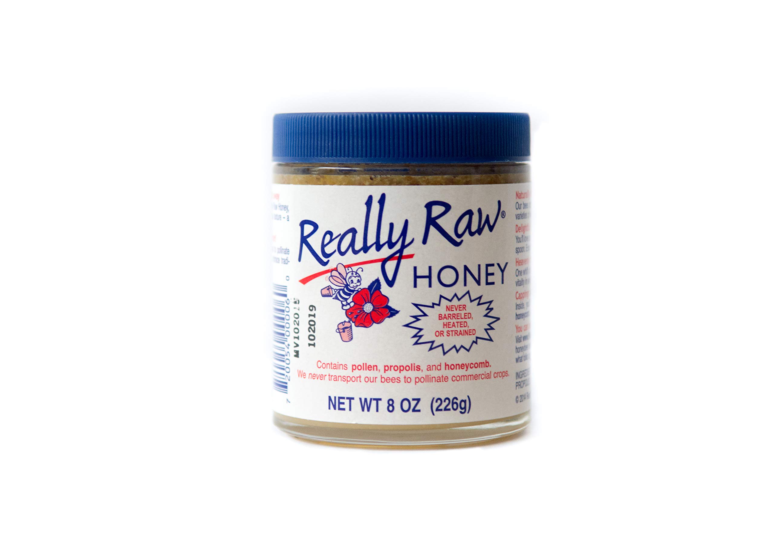 Really Raw Honey, Straight from the Hive, Never Heated or Filtered, Harvested from Small USA Family Farms, Smooth and Dense (8 Ounce)
