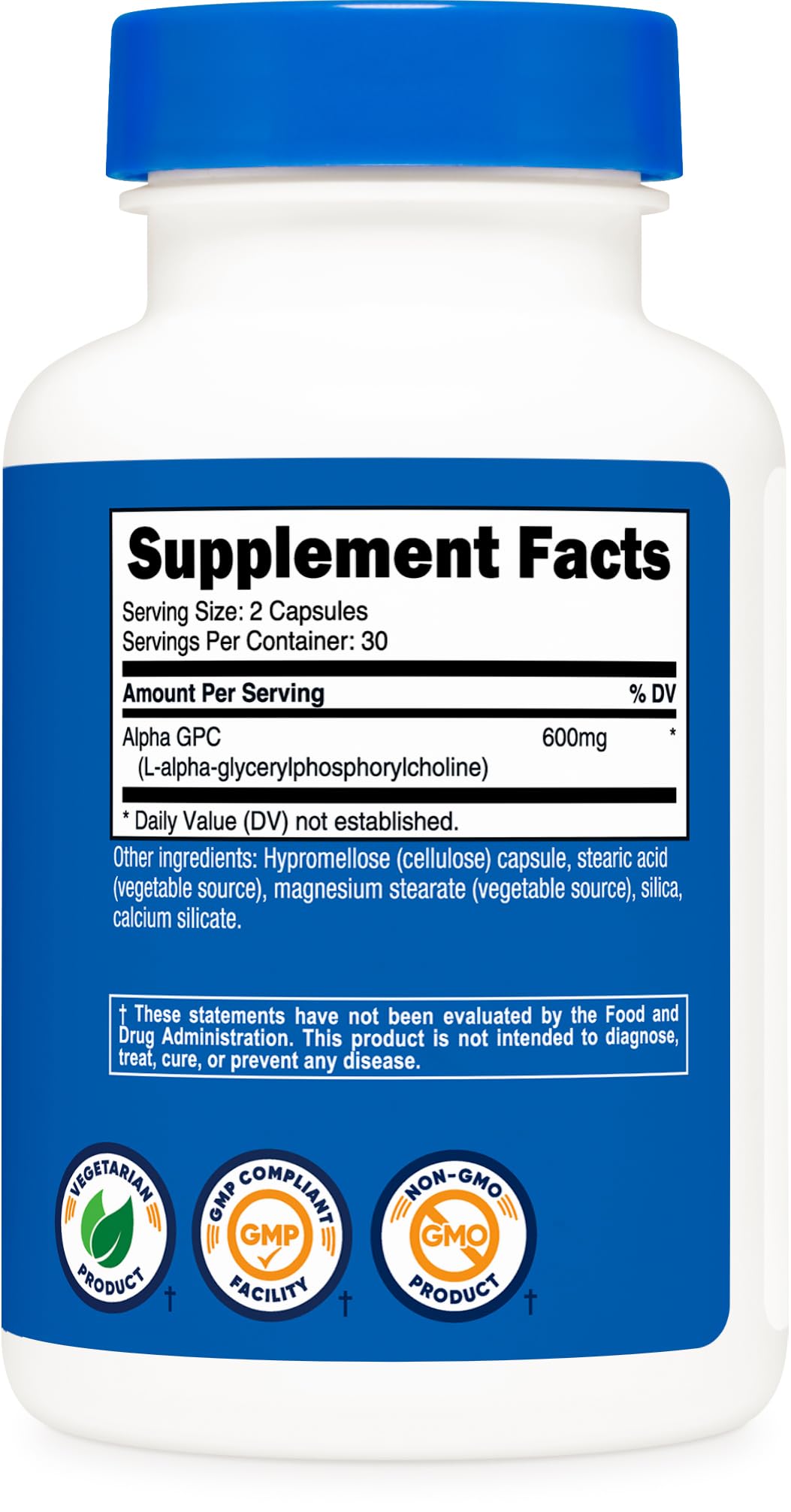Nutricost アルファGPC 600mg 60粒 ベジタリアンカプセル