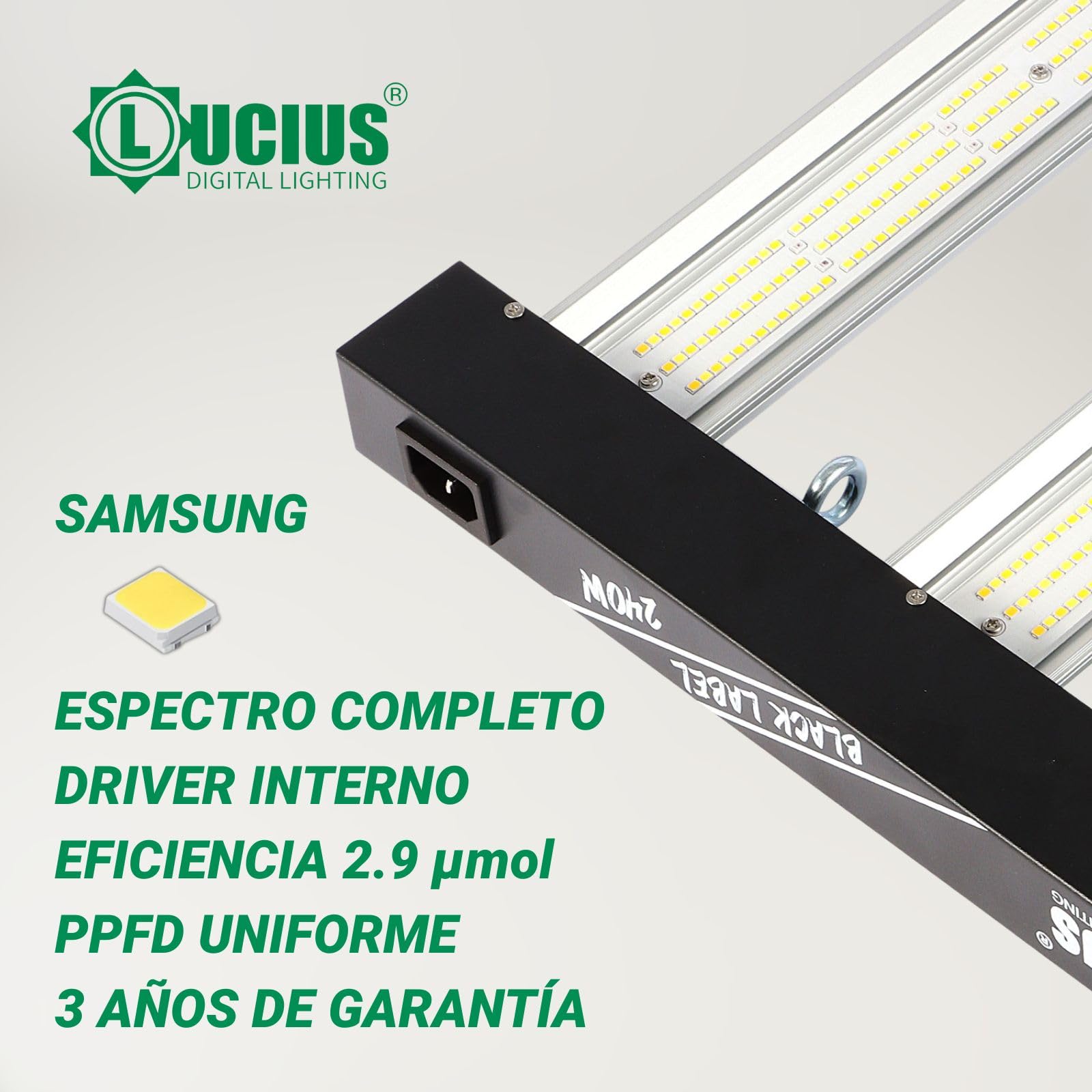 LED 240W - Iluminación Espectro Completo para Cultivar Plantas en Interior - 2.9 µmol/J, Regulable - Panel LED Profesional para Crecimiento y Floración