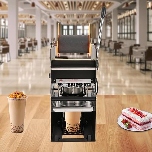 Miniatura 9 de Máquina de sellado manual de tazas Sellador eléctrico de tazas para sellador de tazas de té con leche Boba para vasos de plástico y papel de 3.543