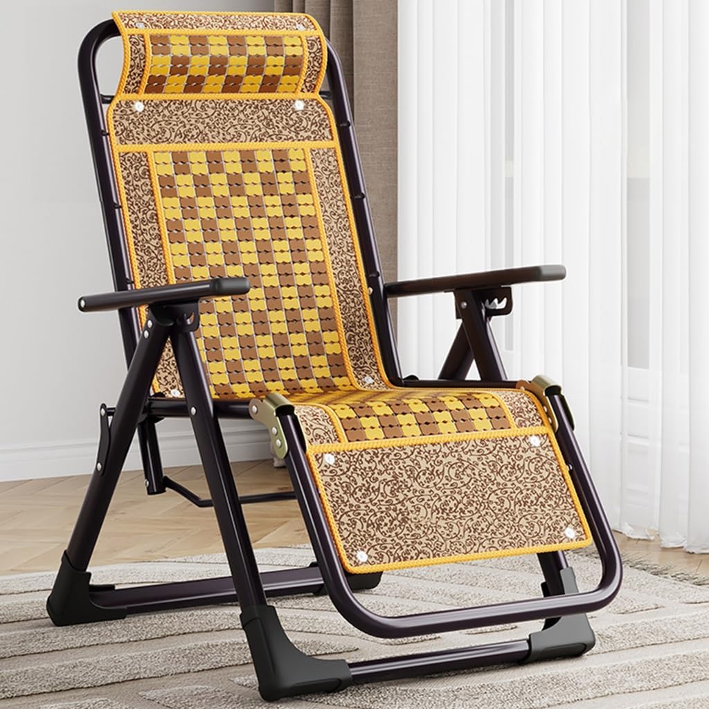 Zero Gravity Chairs Beach Chair Lounger Folding Reclining Chair Patio Lawn Recliner Adjustable Deck Chairs Outdoor Rattan Chair with Headrests for Poolside, Bal(C)