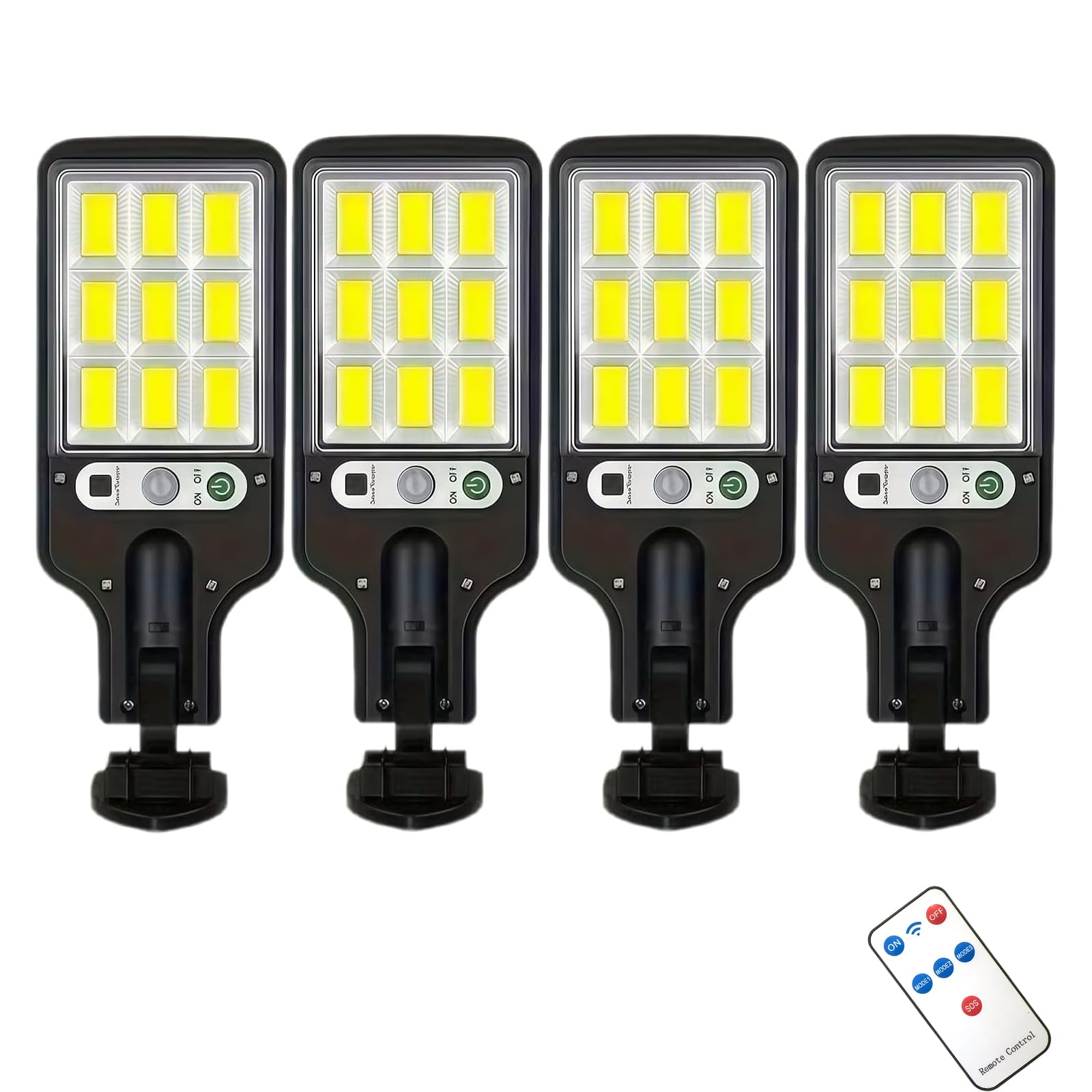 Solar wall Lights Outdoor, Solar Lights Outdoor Wide Angle Solar Flood Lights Motion Sensor Dusk to Dawn Remote Control Waterproof IP66, Parking Lot Lights Commercial for Yard (6 
