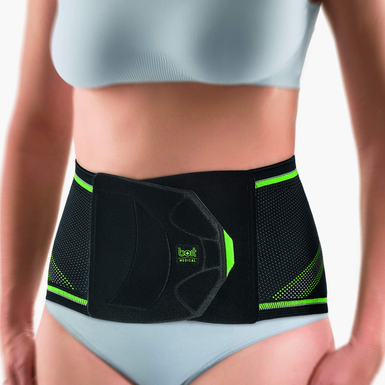 bort 104680SP Größe 4 StabiloBasic Lady Sport Rückenbandage mit Pelotte, Größe 4, schwarz