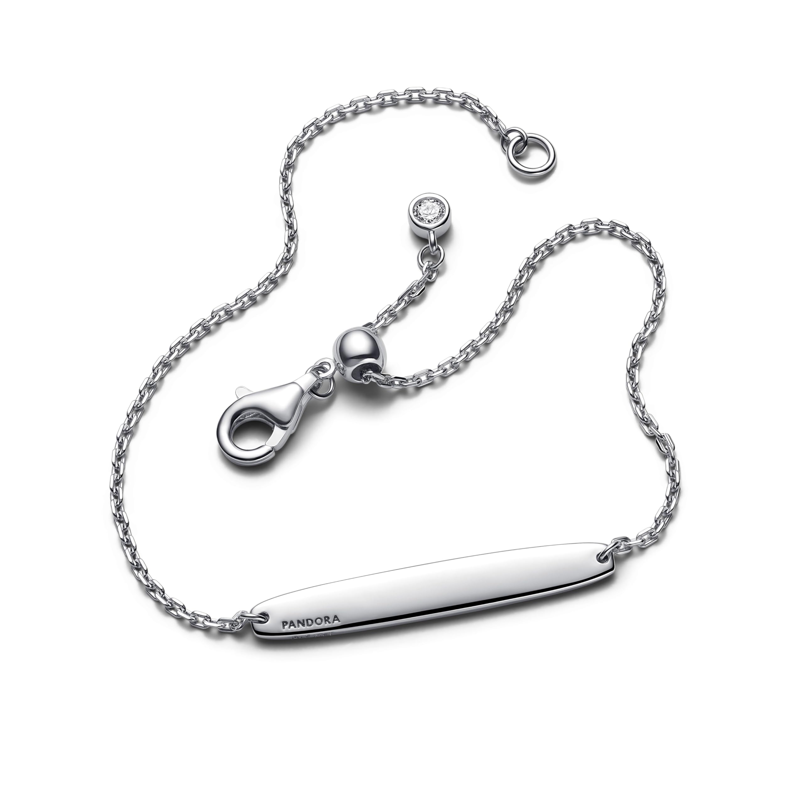 Pandora Moments 594010C01-16 Bracelet à chaîne avec Tige gravable en Argent Sterling 16 cm