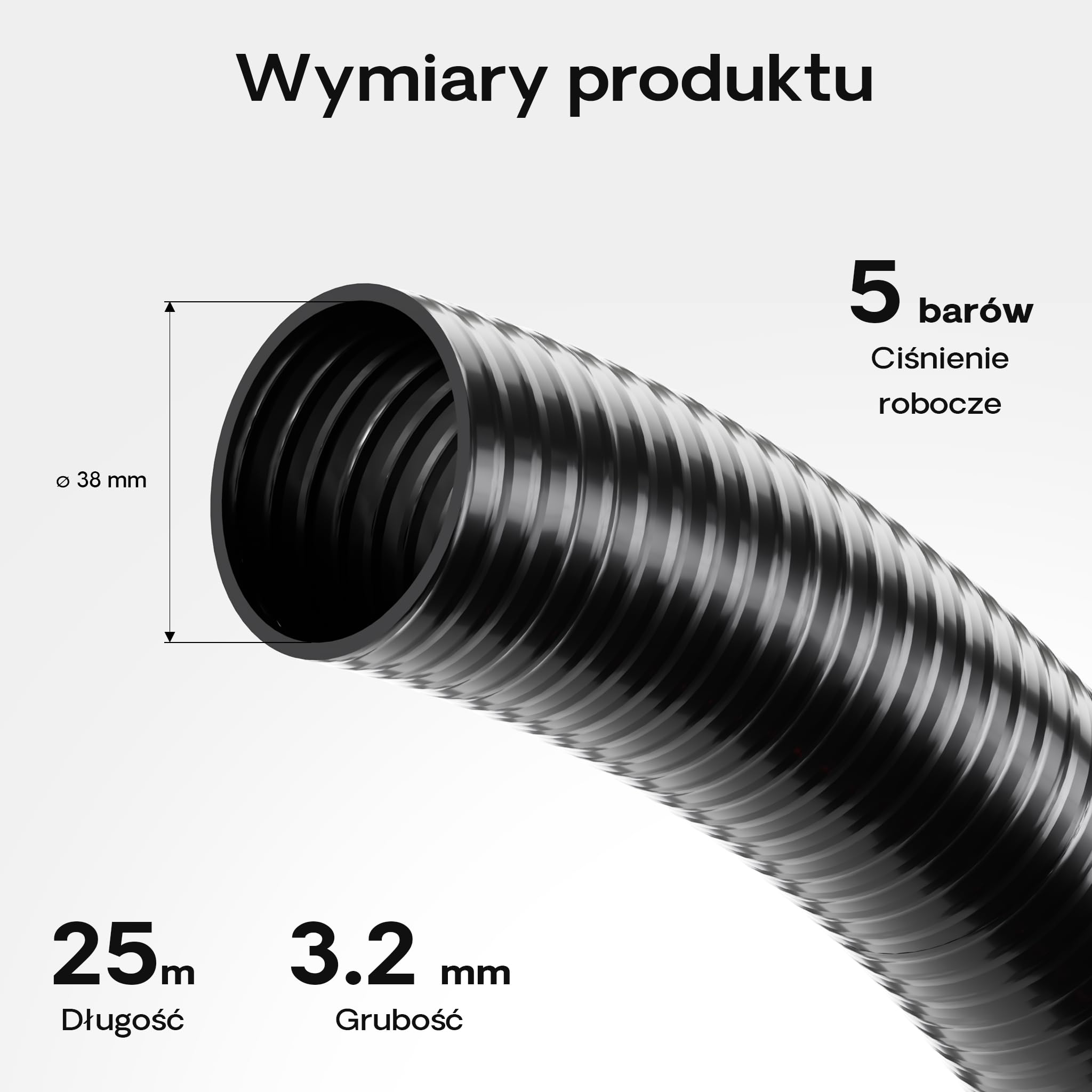 Wiltec Luisiana OM/I 25m wąż tłoczny i ssawny Ø38mm 420g/m wąż do pompy w stawie wąż do pompy w stawie