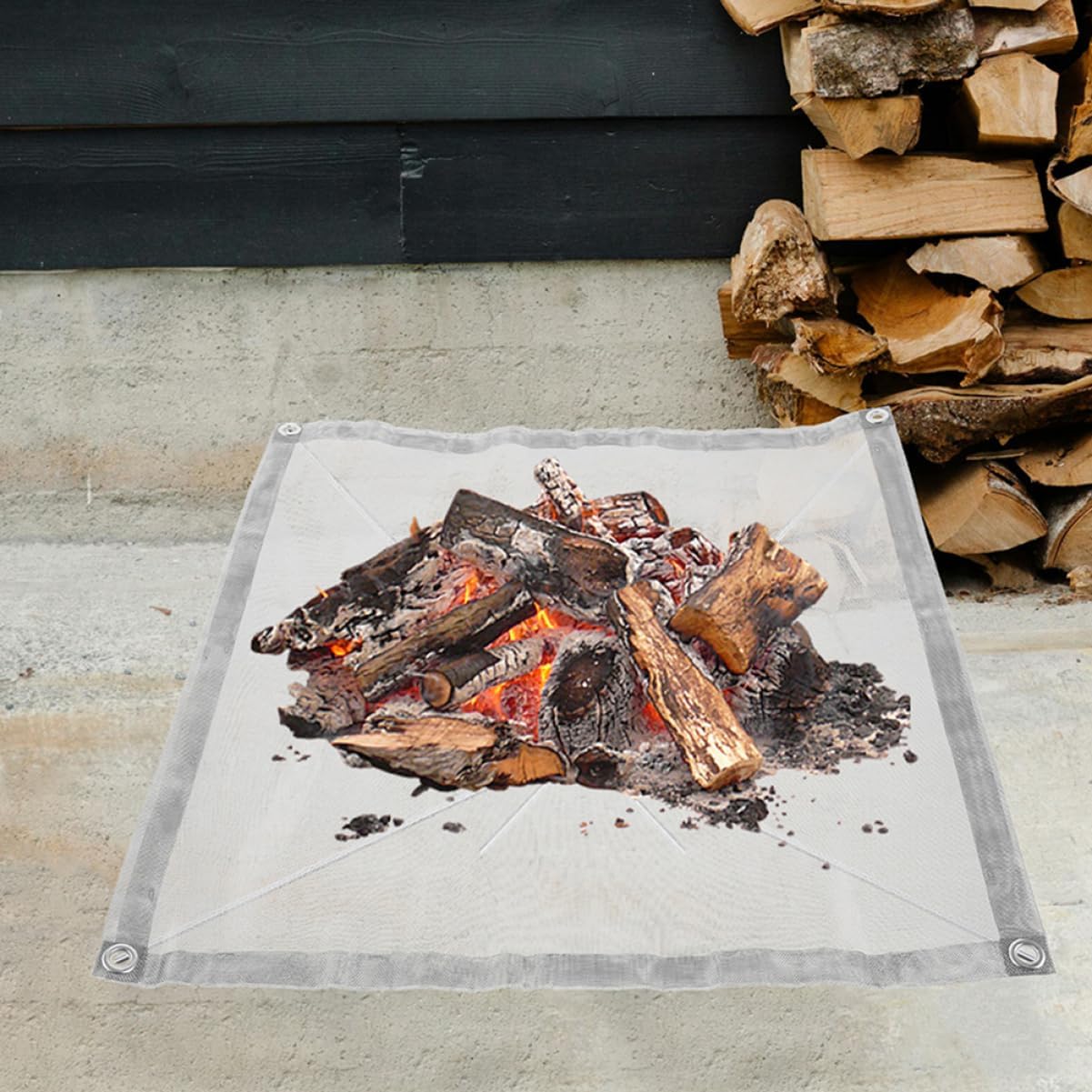 Camp Fire Grill Grate Stainless Steel Folding Fire Fireproof Pad for Camping Hiking