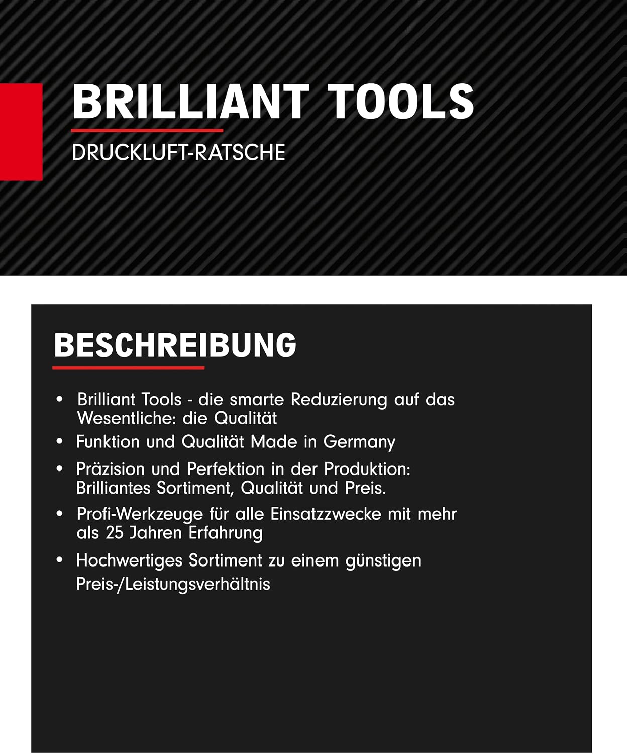 BRILLIANT TOOLS BT160600 1/2 Inch Compressed Air Ratchet 67 Nm [Powered by KS Tools], 1