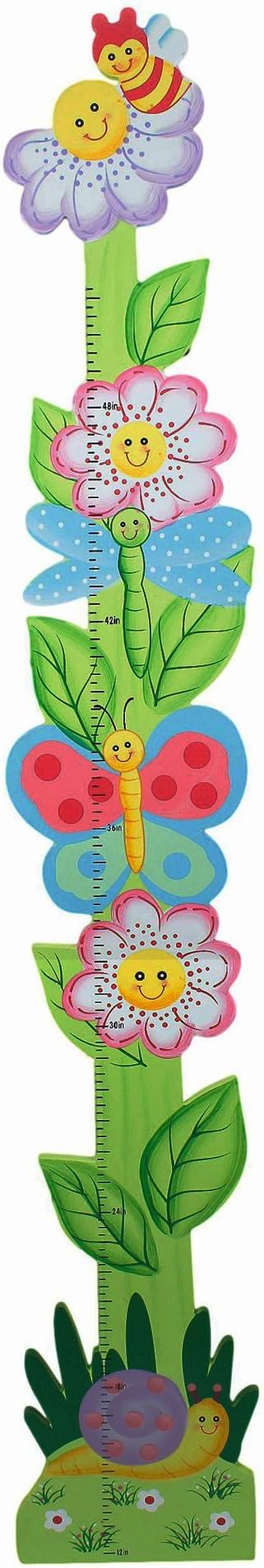 Fantasy Fields - Magic Garden Thematic Kids Wooden Growth Chart | Imagination Inspiring Hand Painted Details | Non-Toxic, Lead Free Water-based Paint