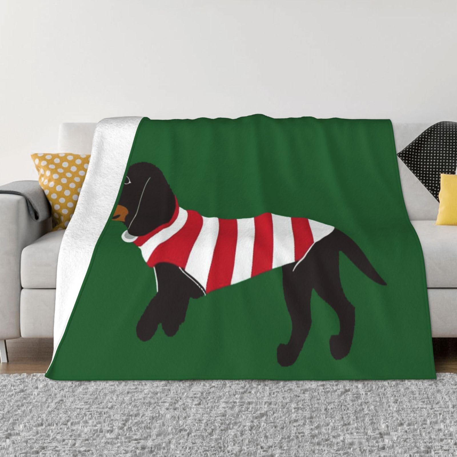 Couverture de Noël pour chien Dachsund polaire flanelle chaude lit canapé