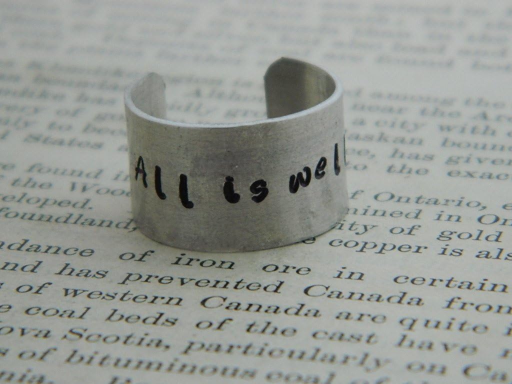 Quote jewelry All is Well ring Inspirational