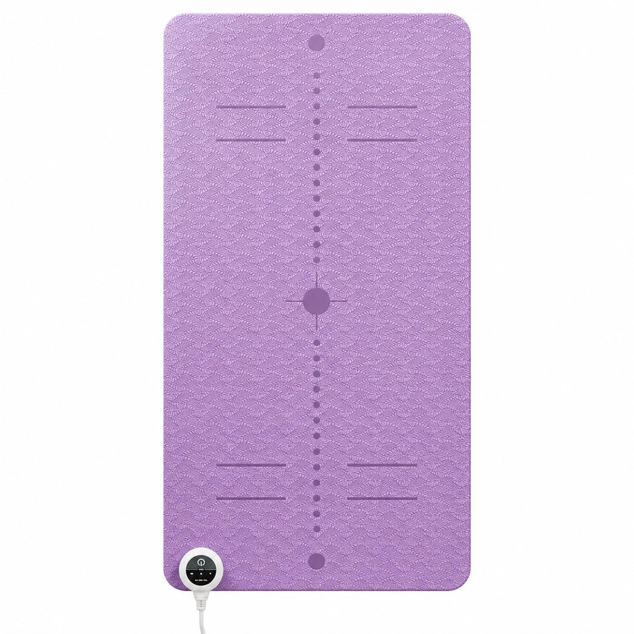Esterilla de yoga eléctrica con calefacción de 8 mm, temporizador de 10-60 °C, color morado