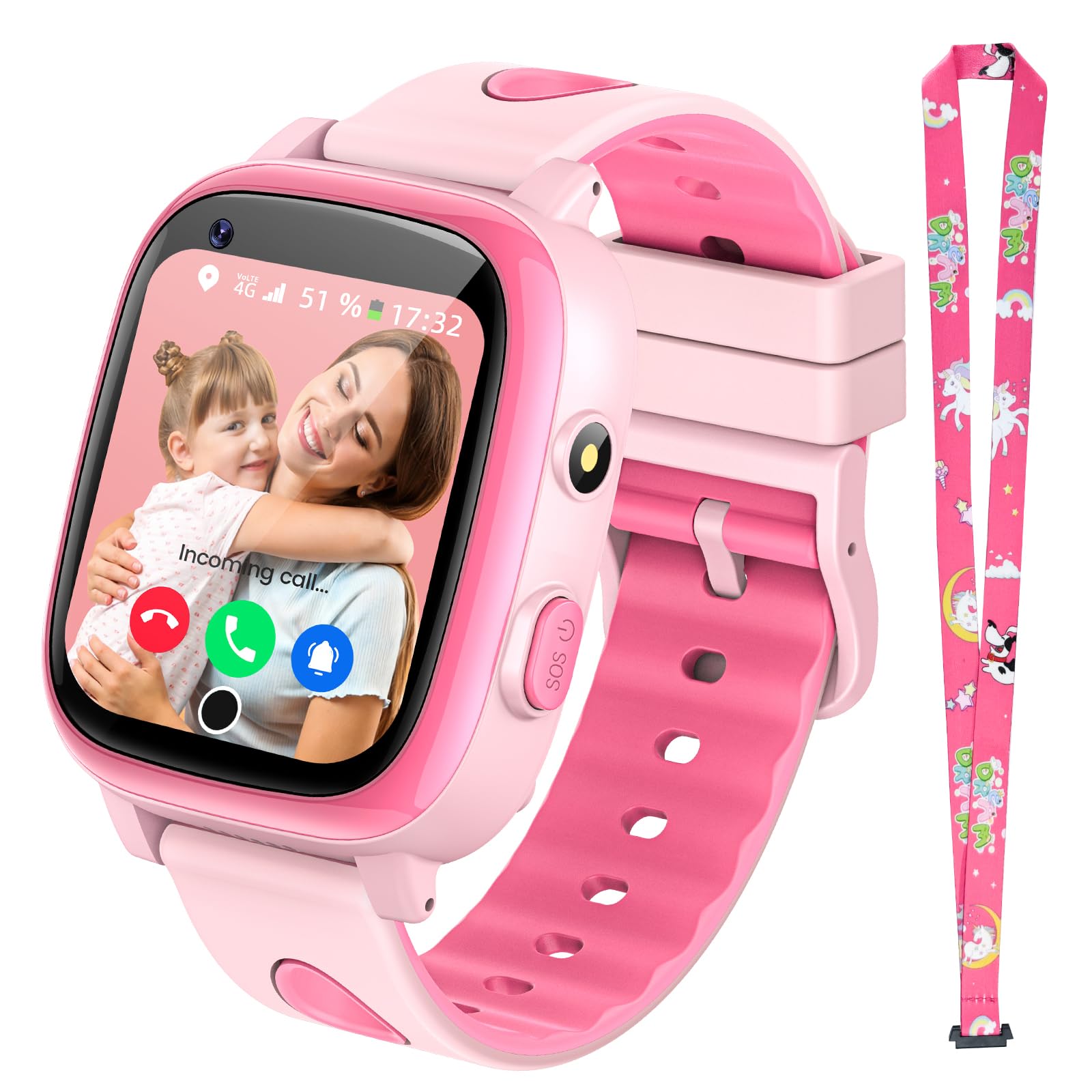 2026 Nuevo 4G Reloj Inteligente Niño con Videollamada & GPS, SOS, Chat de Voz, IP68 Impermeable, Modo Escuela, Podómetro, Despertador, Flashcard, Regalo para Niños y Niñas de 4 a 15 Años Azul — view 10