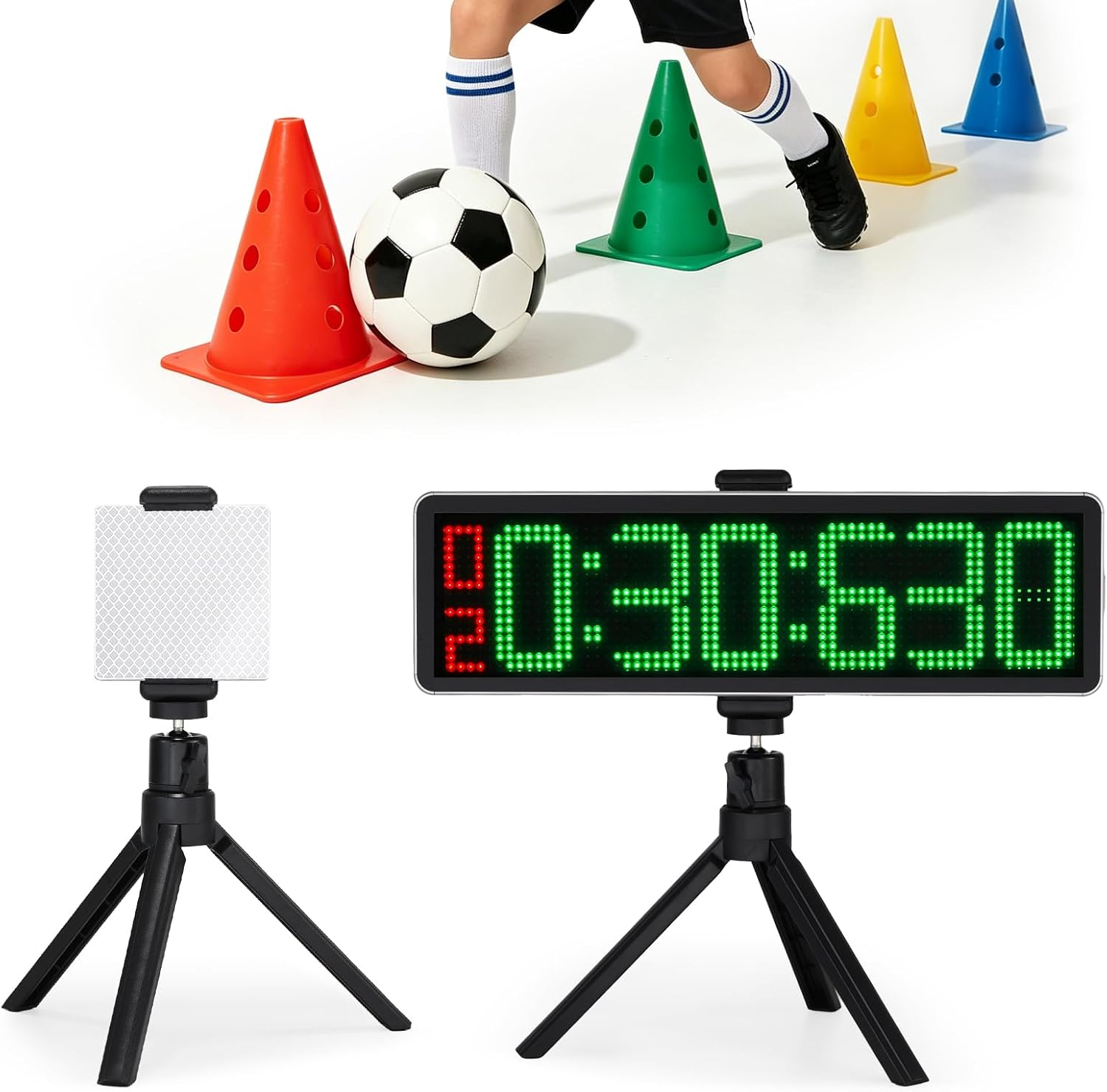 Powered Cordless Lap Laser Timer with Stand | Lap Speed Timer System, Race Clock with Tripod for Speed Training/Lap/Track Field/Football/Bike/Motorcycle