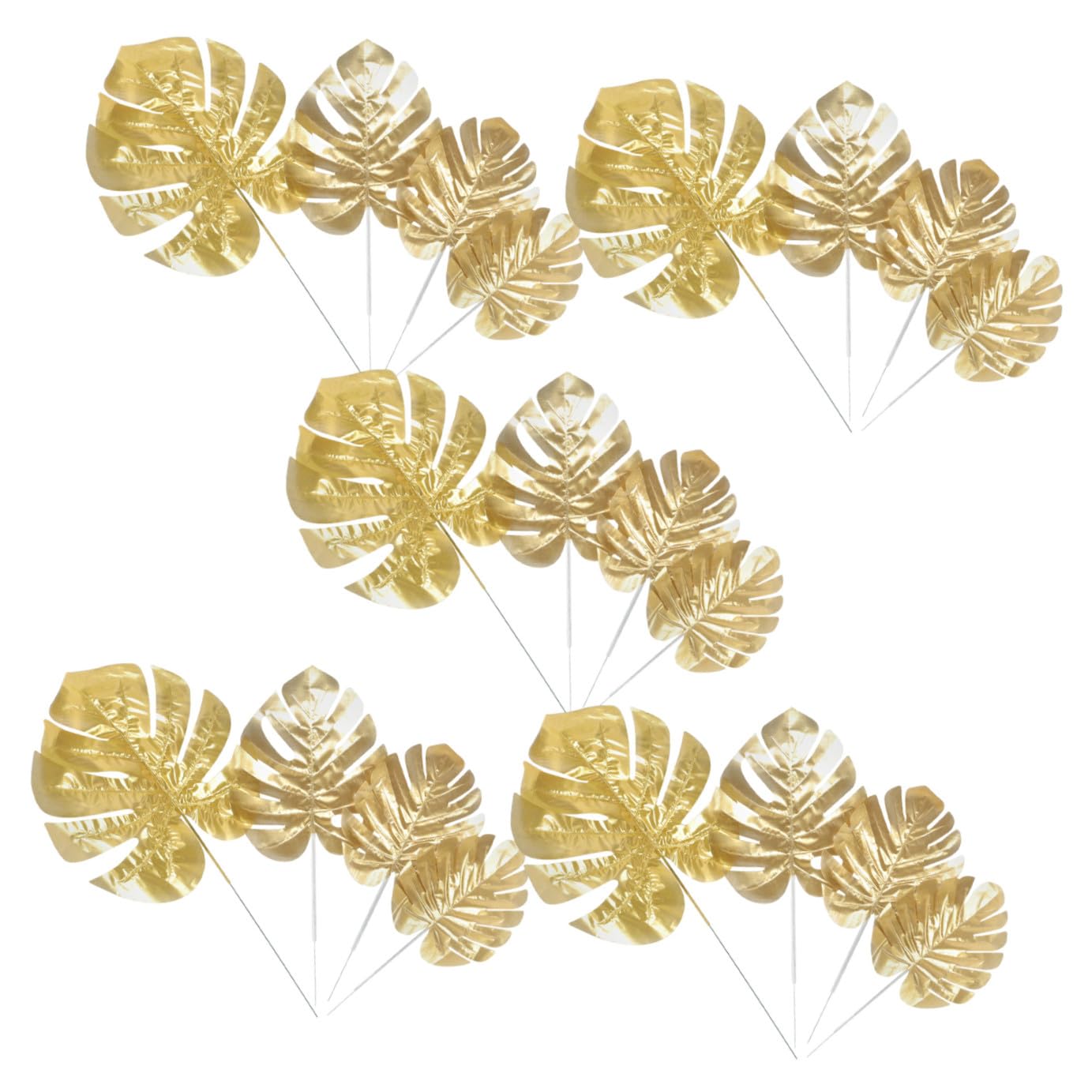 PRETYZOOM 2 Set Decorazione Foglia Monstera Dorata Luci Fatate A Batteria Piante Fiori Di Ulivo Artificiali Crisantemo Artificiale Estetico Finto Pianta Artificiale Viti Di 20 pezzi*2