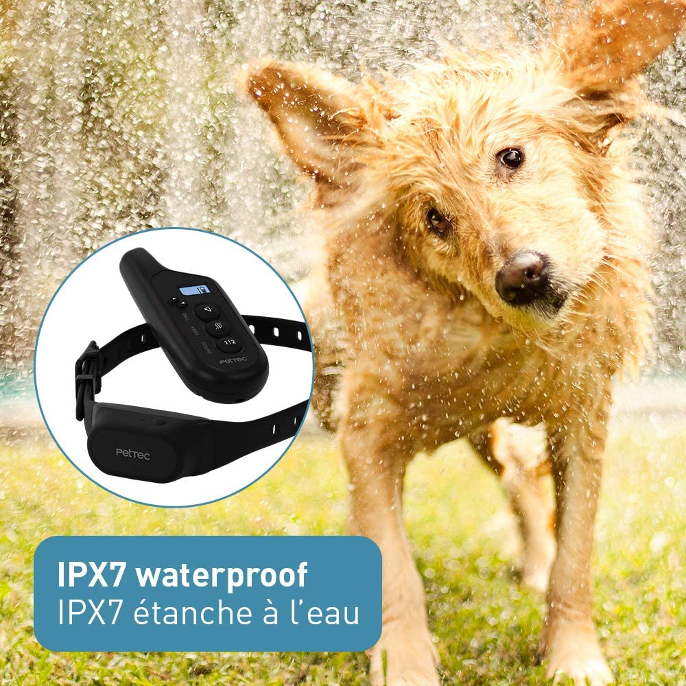 PetTec Collar de adiestramiento para Perros con vibración y señal acústica, Mando a Distancia de 300 m, batería Recargable y Resistente al Agua IPX7, 16 Niveles de Intensidad de vibración