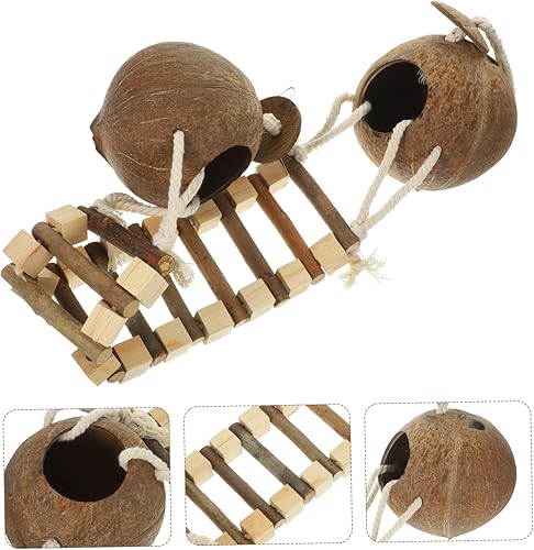 Miniatura 2 de Bird's Nest House - Jaula de juguete con caja de anidación de escalera, perca para mascotas, cama decorativa y ligera