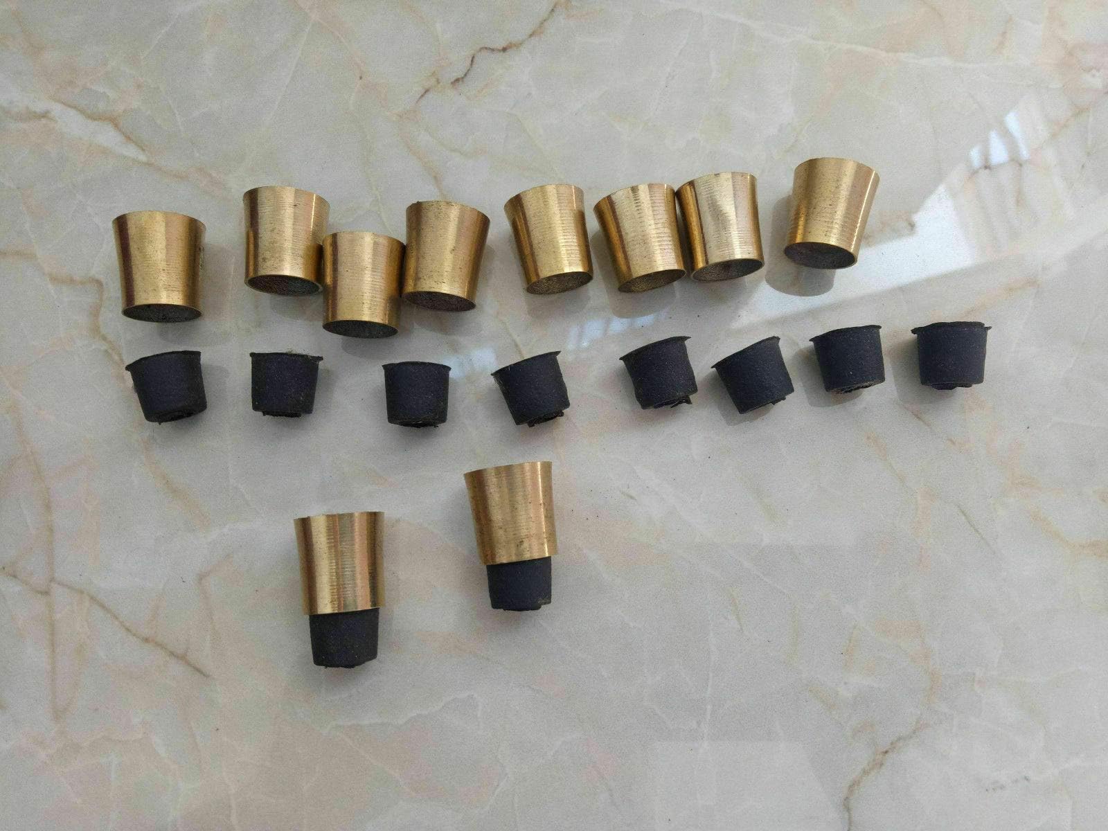 FYNJREX 10 Solid Brass Spare Tip for Walking Stick Cane - Vintage Style - Black