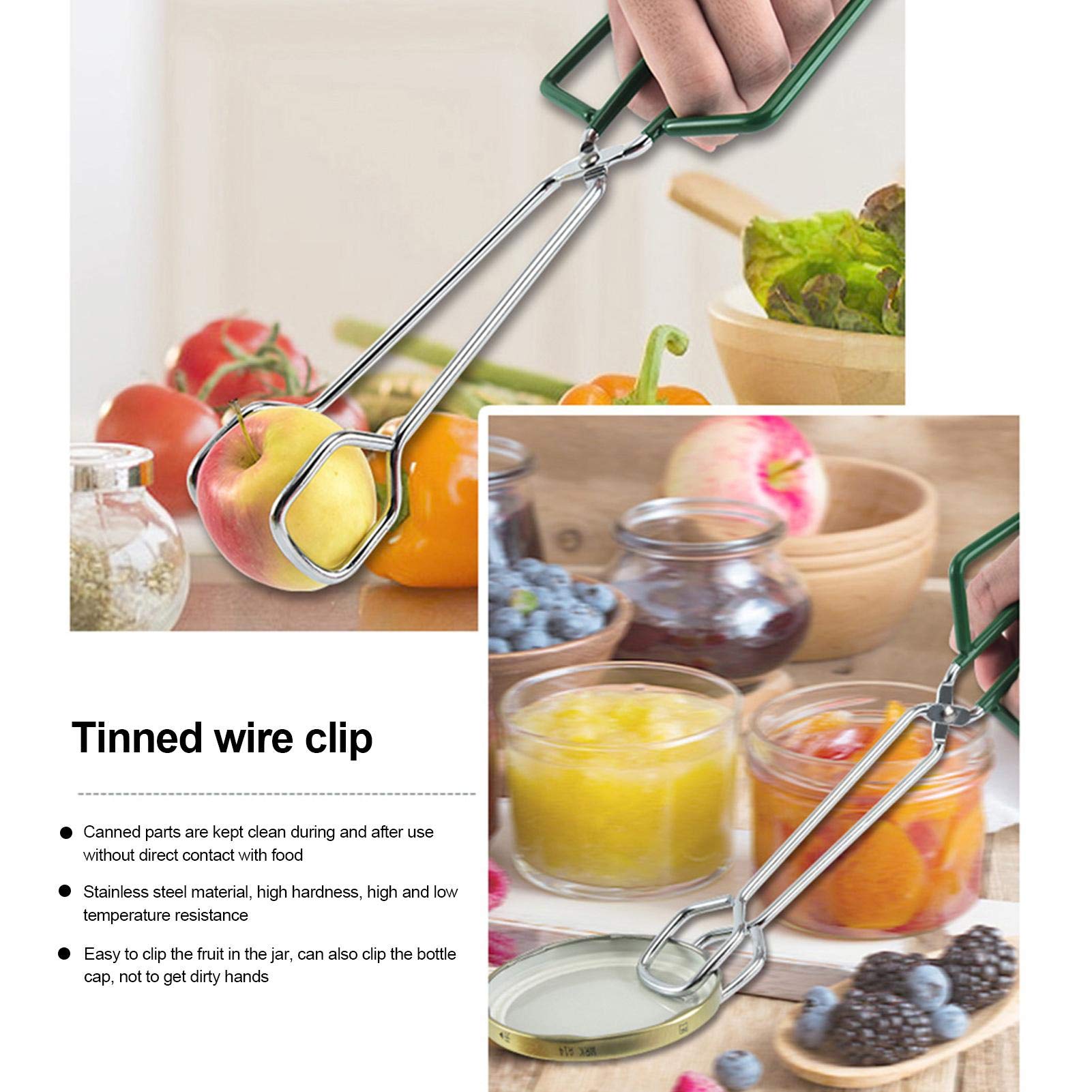 Clip per tazza in acciaio inossidabile Set di tre pezzi Clip anti-scottatura da cucina verde nordico Take Bowl Clip per microonde