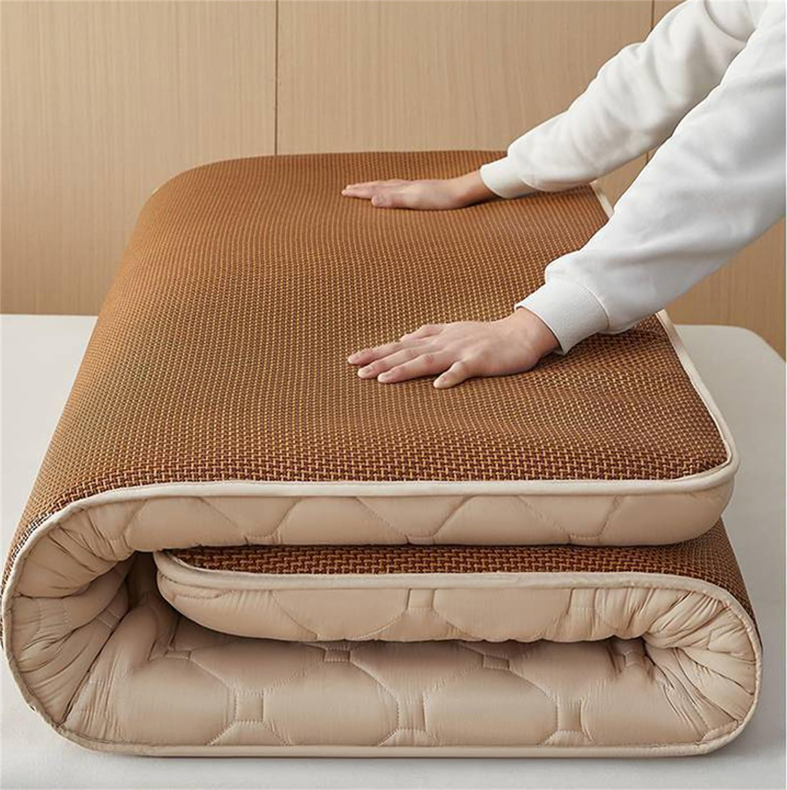 Colchón japonés de suelo, plegable, colchón de tatami grueso enrollable para camping, habitación de invitados, dormitorio