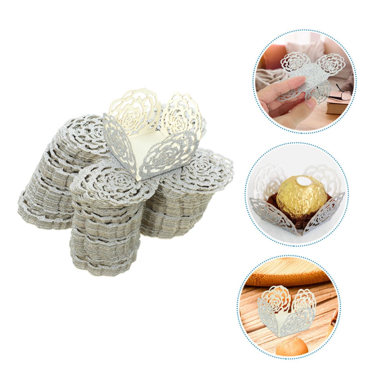 100piezas Envoltorios Papel Moldes Forros Moldes Vajilla Dulces Decorativos Fiestas