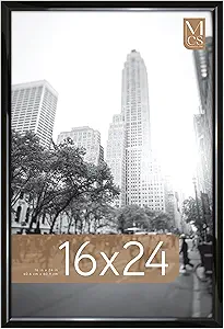 MCS Trendsetter 16x24 Poster Frame Black High-Gloss, Vertical & Horizontal Wall Hanging Large Picture Frame for Photos, Posters & Art Prints (1-Pack)