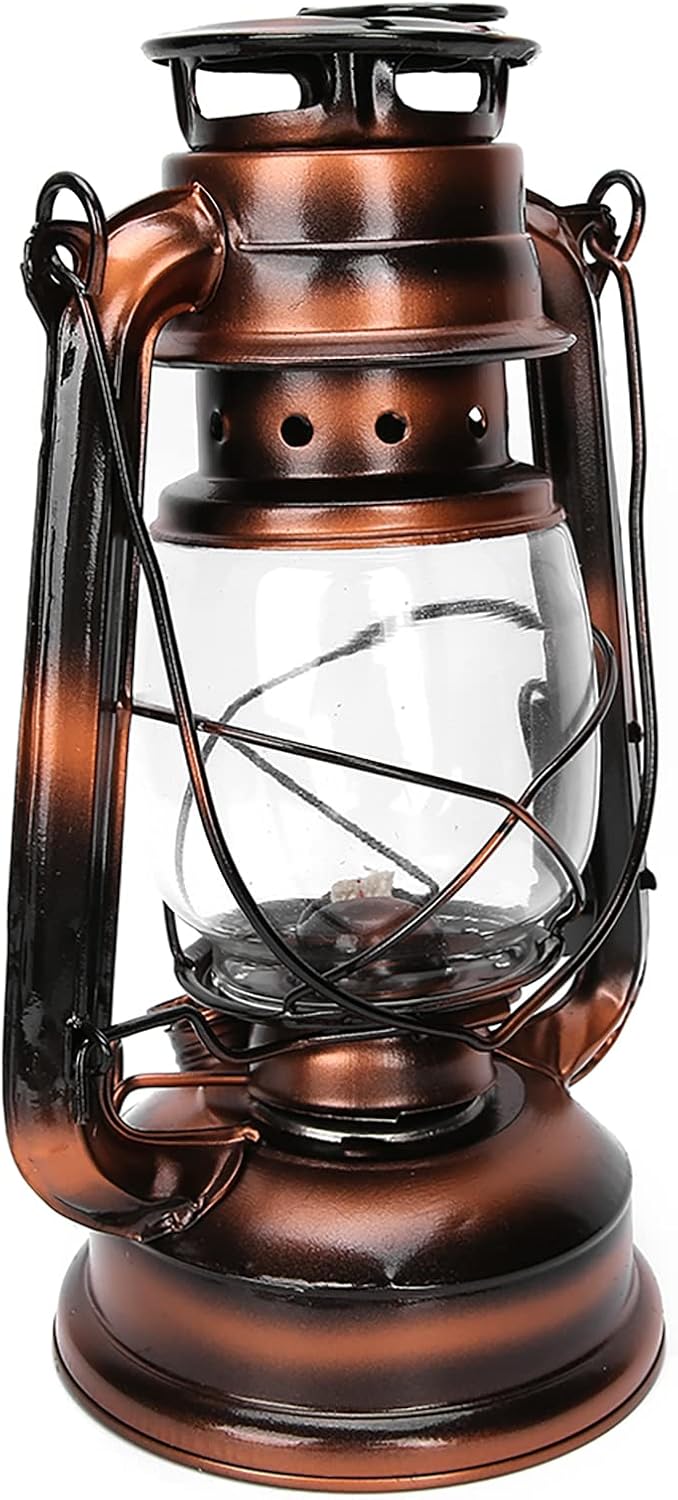 Akozon Retro Kerosene Barn Lantern Bronze Ornament - , Outdoor, Lightweight, Highbrightness Oil Lamp for Home, Pub, Inn Decoration